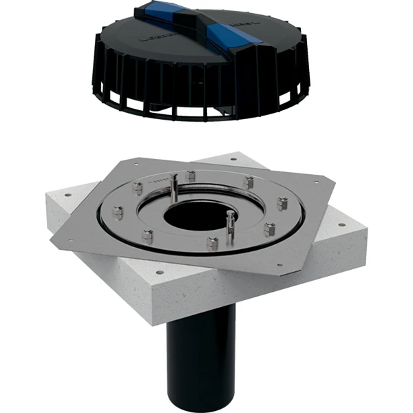 Geberit Pluvia trechter met klemflens voor synthetische dakafdichtingen 90 mm (maximale afvoerdebiet 25l/s)