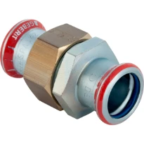 Geberit Mapress C-acier zingué FKM raccord 3-pièces avec joint plat FF 42 x 42 mm