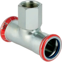 Geberit Mapress C-staal FKM verloop T-stuk met binnendraad FFF 22 x 1/2 F x 22 mm