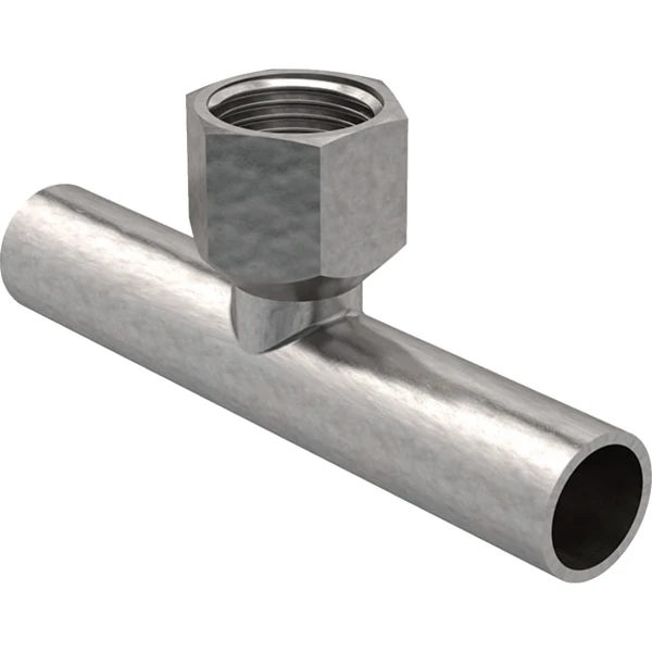 Geberit Mapress C-staal verloop T-stuk met binnendraad MFM 18 x 1/2 F x 18 mm