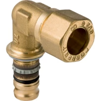 Geberit Mepla haakse overgangsbocht 90° met knelkoppeling diam 20 mm D1 15 mm