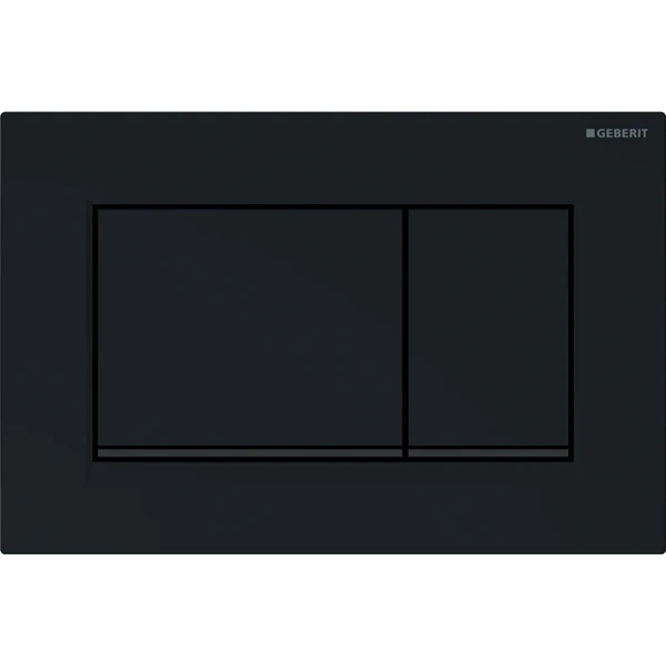 Geberit Sigma 30 plaque de commande bouton poussoir brillant noir et bord noir mat