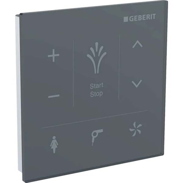 Geberit AquaClean muurbedieningspaneel zwart glas
