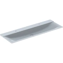 Geberit Xeno² lavabo 1400 x 480 mm - blanc - marbre minéral - 2 trous de robinet - sans trop-plein