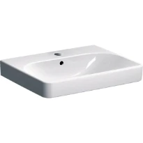 Geberit Smyle Square lavabo 600 x 480 mm - blanc - avec trou de robinet - avec trop-plein