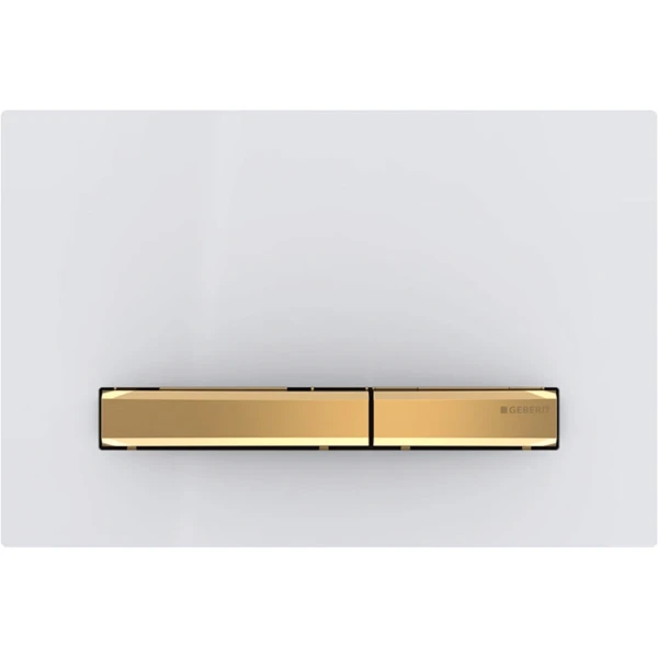 Geberit Sigma 50 plaque de commande blanc laiton 2 touches