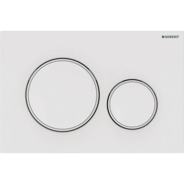 Geberit Sigma 20 plaque de commande - blanc/blanc mat synthétique 2 touches