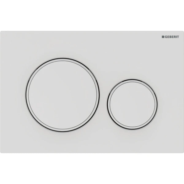 Geberit Sigma 20 plaque de commande - easy-to-clean blanc mat laqué/blanc - synthétique - avec 2 touches
