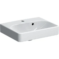 Geberit Smyle lave-mains 450 x 360 mm - blanc KeraTect - avec trou de robinet - avec trop-plein