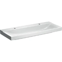 Geberit Xeno² lavabo 1200 x 480 mm - blanc KeraTect - 2 trous de robinet - sans trop-plein