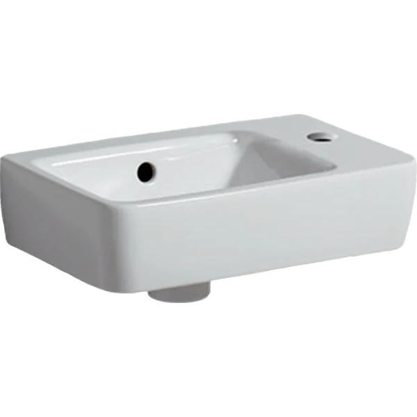 Geberit Renova Nr1 lave-mains 400 x 250 mm - blanc - avec trou de robinet droite - avec trop-plein
