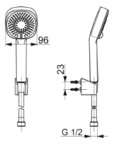 Hansa HansaBasicjet Style set douchette chromé (douchette 96mm)