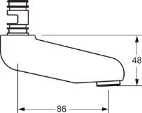 HANSA Uitloop, L=86 Chroom