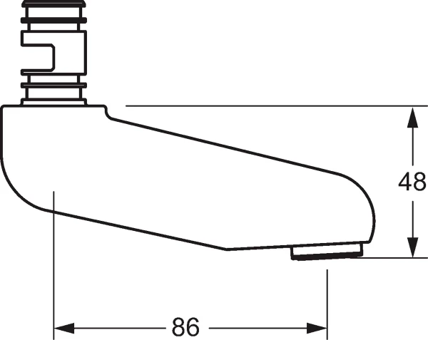 HANSA Uitloop, L=86 Chroom