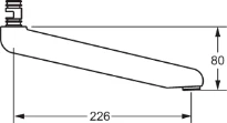 HANSA Uitloop, L=226 Chroom