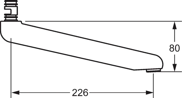 HANSA Uitloop, L=226 Chroom