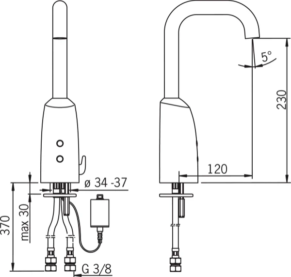 HANSA HANSAELECTRA Wastafelkraan, 6 V, Bluetooth Chroom