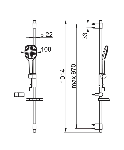 Hansa HansaActivejet Style set de douche chromé (douchette 120mm)