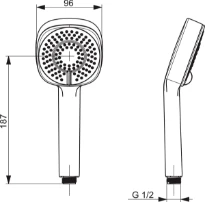 Hansa HansaBasicjet Style douchette chromé (douchette 96mm)