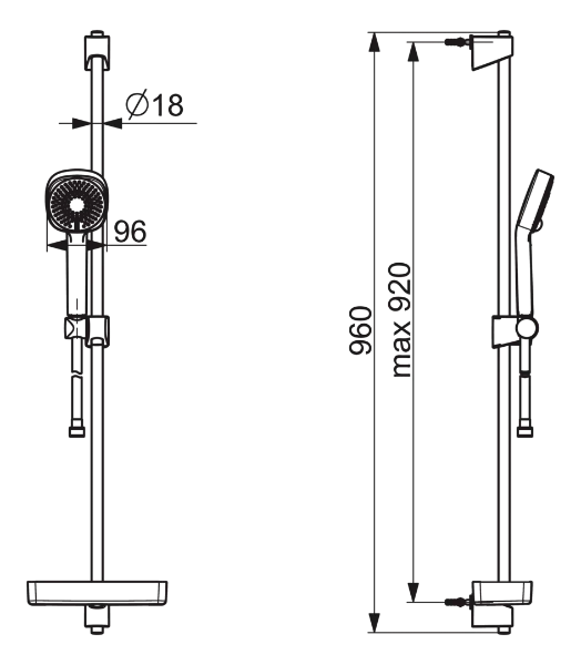 Hansa Hansa Hansabasicjet Style doucheset 920 mm 3jet - chroom (handdouche 96mm)