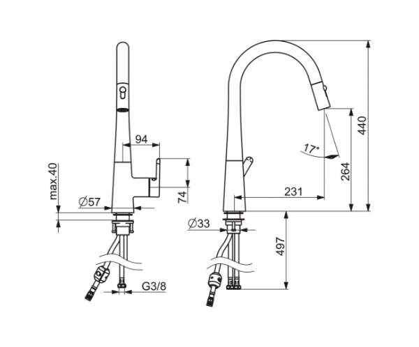 Hansa HansaDesigno Style robinet de cuisine chromé