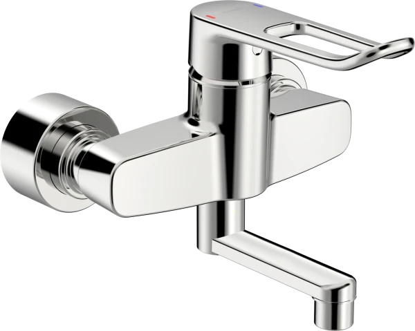 Hansa Hansaclinica wandmengkraan met draaibare uitloop 177 mm - lange beugelhendel - chroom