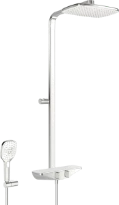 Hansa Emotion colonne de douche blanc/chromé Robinetterie de douche à effet pluie