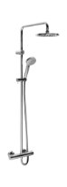 Hansa Prisma colonne de douche 1/2 chrome thermostat - douchette - tête de douche rond