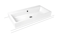 Kaldewei Puro lavabo à poser 900 x 460 x 120 mm - manhattan - 3 trous de robinet - avec trop-plein - effet perlé