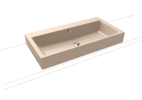 Kaldewei Puro lavabo à poser 900 x 460 x 120 mm - bahamabeige - avec trou de robinet - avec trop-plein - effet perlé
