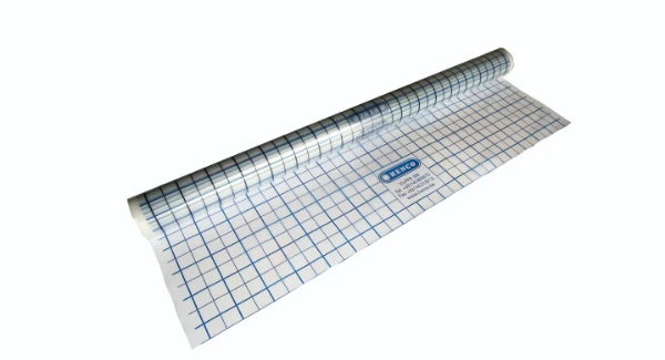 Henco UFH PE-folie met raster 34000 x 1500 x 0,2 mm - maas 50 x 50 mm (rol 51 m²) - prijs per rol