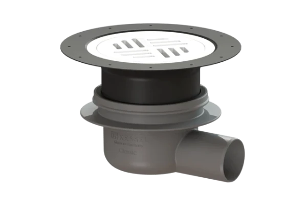Kessel badafvoer Classic voor vinylbekledingdeksel 120mm - zijwaartse afvoer diam 50mm wit