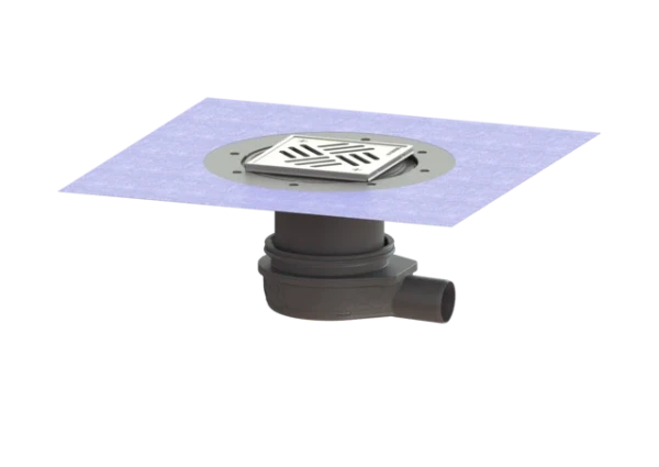 Kessel Ultravlak vloerput - variofix - klasse L DN50 - 138 x 138 mm - waterslot