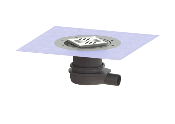 Kessel Ultravlak vloerput, variofix, klasse L DN50, 120x120, waterslot