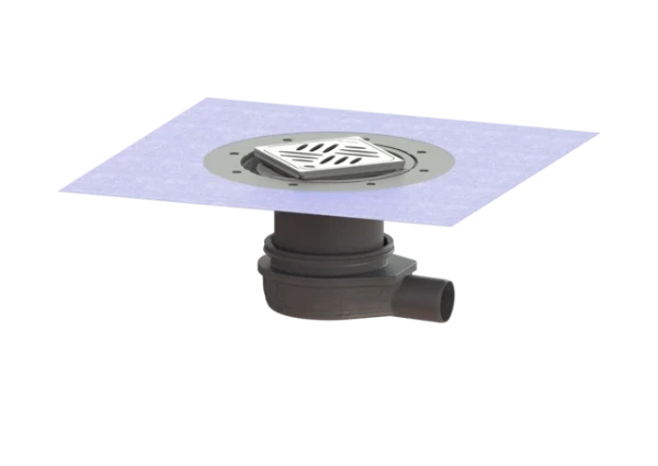 Kessel Ultravlak vloerput, variofix, klasse L DN50, 120x120, waterslot