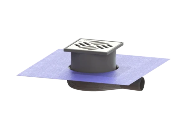 Kessel Ultraflat 54 klokput laag model 120 x 120 mm - rvs rooster - met aangewerkt membraan