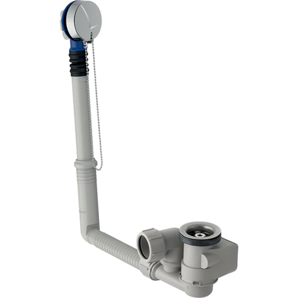 Geberit Uniflex évacuation baignoire avec bouchon de bonde, d52, longueur 23 cm, avec set de finition, principe de contre-courant: d=40mm