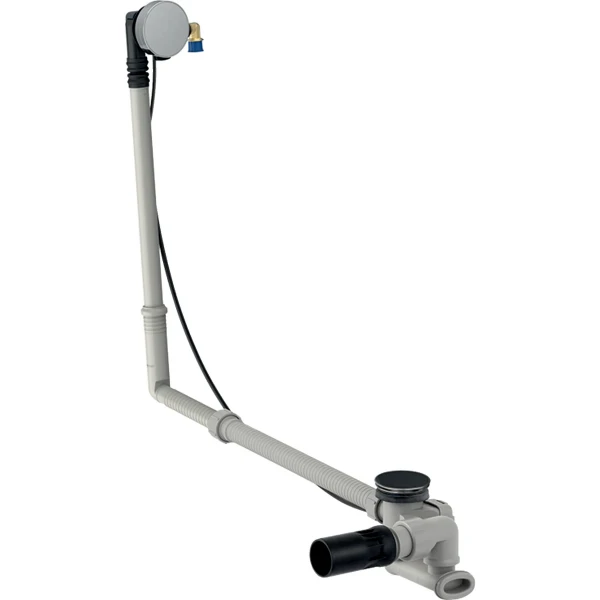 Geberit vidage baignoire avec commande pivotable et arrivée d'eau, d52, longueur 79 cm, avec set de finition et tuyau d'évacuation avec rotule, principe de contre-courant: chromé brillant, d=40/50mm