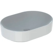 Geberit VariForm lavabo à poser elliptique 550 x 400 mm - blanc - sans trou de robinet - sans trop-plein