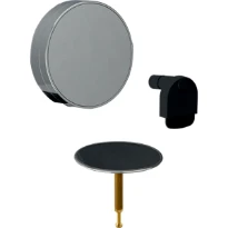 Set de finition Geberit Split, d52, pour garniture de baignoire avec actionnement rotatif et arrivée d’eau: Chromé brillant