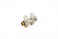 Begetube WP collecteur nickelé avec vannes de réglage avec manette blanche 3/4 - 2 x M24