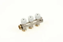 Begetube WP collecteur nickelé avec vannes de réglage avec manette blanche 3/4 - 3 x M24