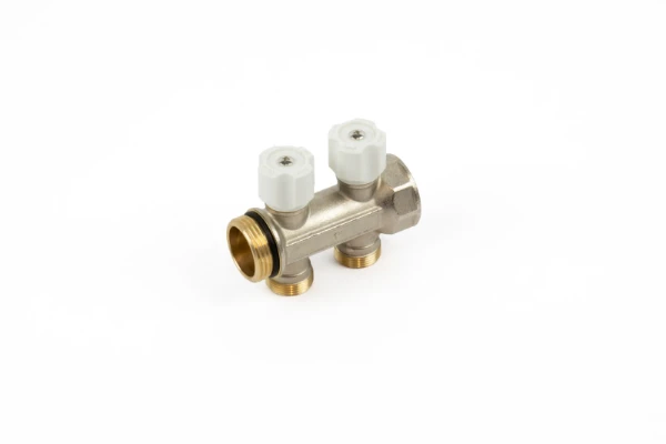 Begetube WP collecteur nickelé avec vannes de réglage avec manette blanche 4/4 - 2 x M24
