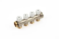Begetube WP collecteur nickelé avec vannes de réglage avec manette blanche 4/4 - 4 x M24