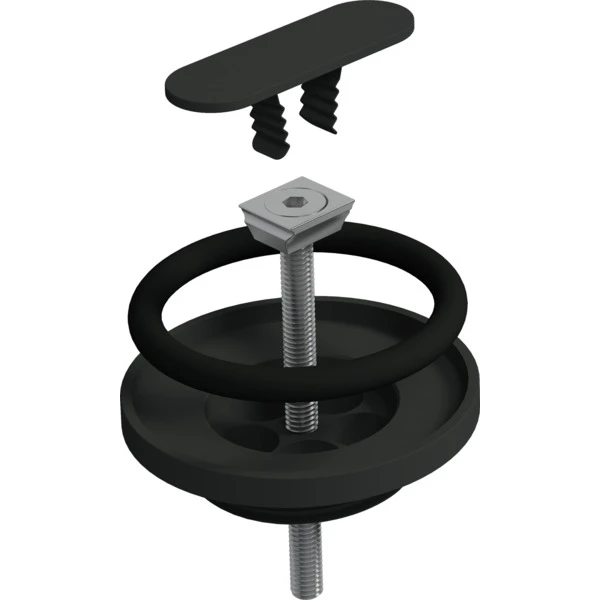 CLOU Bonde libre et raccord siphon, noir mat pour lave-mains Flush et First