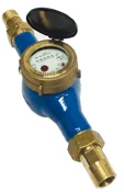 Schlosser MNR compteur d'eau multijets eau froide (30°C) (avec raccords et joints) 5/4 x 4/4 - 6,0 m³/h - 260 mm