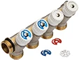 Begetube WP collecteur 30° nickelé avec vannes de réglage avec manette blanche (30°) 3/4 - 4 x M24