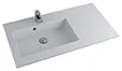 Procasa Quadra wastafelblad kunstmarmer met 1 waskom links 900 x 500 mm - wit mat