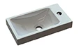Procasa Thiny lave-mains en composite 400 x 220 mm - blanc - avec trou de robinet - sans trop-plein - réversible sans trous de fixation