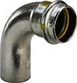 Viega Sanpress Gas inox inschuif bocht 90° MF 22 x 22 mm